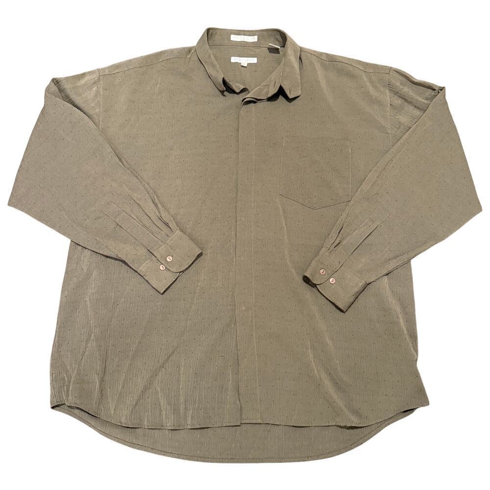 Elliott Olive Green Textured Long Sleeve Button Down Shirt Men XL Fall Casual